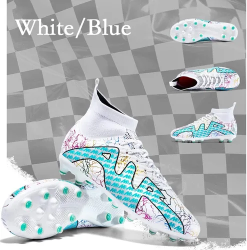 Vista 4 de Zapatos de fútbol para hombre, tacos de césped, zapatos de fútbol de alta calidad, transpirables, atléticos, botas de fútbol para deportes al aire