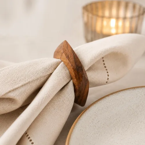Vista 8 de CLEENTABLE Juego de 12 servilleteros de madera, decoración de otoño para el hogar, servilleteros cuadrados de madera de acacia para mesas