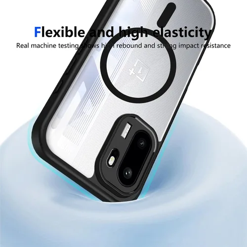 Vista 161 de Funda magnética transparente compatible con Xiaomi 17T, color negro 2 en 1 PC + TPU cubierta de teléfono a prueba de golpes, carcasa protectora