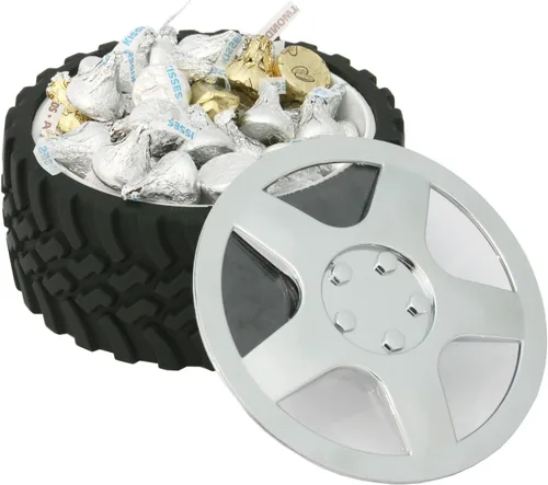 Vista 6 de Knobby Tread - Plato de goma para caramelos, palomitas de maíz y helado para entusiastas del motor, oficina, cueva de hombre, taller, uso doméstico