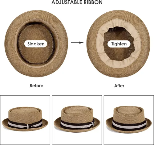Vista 4 de Sombreros de verano para hombres y mujeres con banda de grogrén
