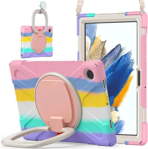 Vista 15 de 360 Rotation Case for Galaxy Tab ActivePro/Tab Active4 Pro/Active 5 Pro 10.1" Sturdy Cover Rotate Ring Stand Shoulder Carrying Strap Hand Strap