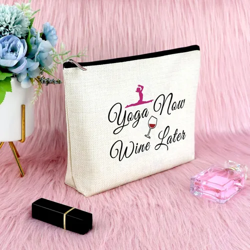 Vista 6 de Sfodiary Bolsa de maquillaje para amantes del yoga, regalos de yoga para mujeres, instructoras de yoga, regalo de agradecimiento para profesores