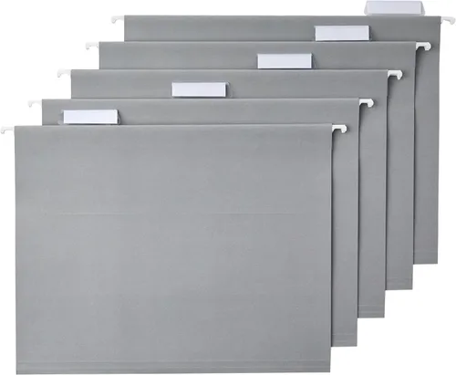 Vista 8 de Amazon Basics Carpetas colgantes para archivos, tamaño carta, aguamarina, paquete de 25