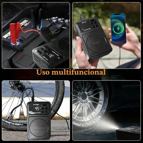 Vista 6 de 3000A Arrancador de coche portátil con compresor de aire