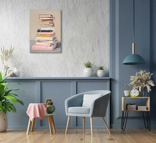 Vista 4 de Libros de arte de pared, pinturas estéticas, amantes de la lectura, decoración de pared, carteles educativos inspiradores, impresiones