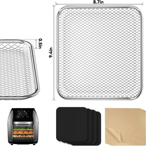 Vista 2 de Accesorios para freidora de aire para freidora de aire digital multifuncional CHEFMAN de 10 cuartos de galón, 2 bandejas de cesta, 100 forros