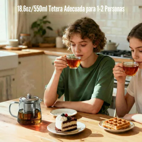 Vista 8 de PARACITY Estufa de vidrio de 32 onzas, tetera transparente de borosilicato con infusor extraíble de acero inoxidable 18/8, tetera de hojas sueltas