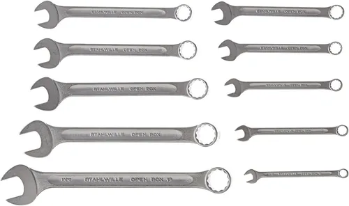 Vista 15 de Stahlwille 96400813 - Llave combinada, cabeza de anillo en ángulo a 15 grados, acero de aleación cromada, cromada, con accionamiento antideslizante
