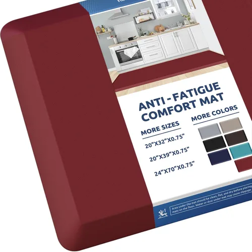 Vista 32 de KitchenClouds Alfombra de Cocina Acolchada Anti Fatiga 17.3"x28" Impermeable, Antideslizante, Alfombras de Pie y Comodidad para Escritorio/Piso
