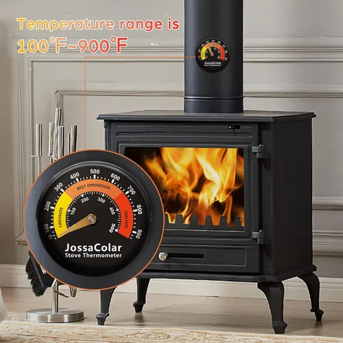 Vista 3 de JossaColar Termómetro de estufa de leña Termómetro magnético para estufa, chimenea y medidor de temperatura de combustión