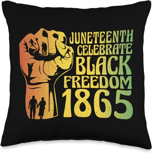 Vista 4 de Juneteenth 1865 African American Pride Black Freedom Throw Pillow