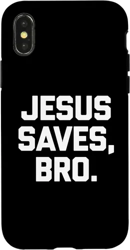 Vista 4 de iPhone 14 Jesus Saves, Bro Shirt Funny Catholic Church Christian Jesus Case