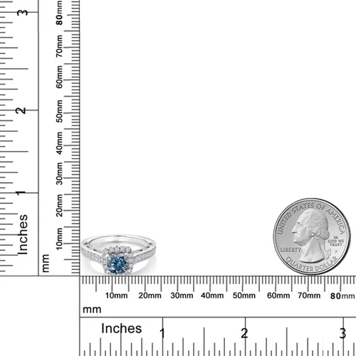 Vista 85 de Gem Stone King Anillo de compromiso de plata de ley 925 de 0.236 in con piedra natal y zafiro blanco creado con acento Anillo de compromiso