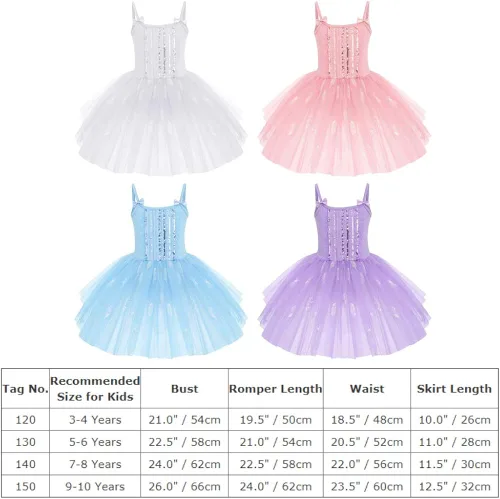 Vista 6 de AFAVOM Vestido de baile de ballet con lentejuelas y flecos para niñas pequeñas vestido de bailarina con purpurina y tutú con falda y leotardo