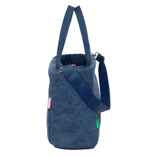 Vista 5 de Bolso Benetton Denim Azul 40 x 31 x 17 cm