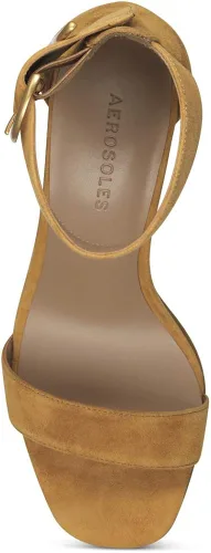 Vista 4 de Aerosoles Sandalias de tacón Landon para mujer, Bronceado Gamuza
