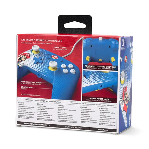 Vista 12 de PowerA Enhanced Wired Controller for Nintendo Switch - Mario Pop Art