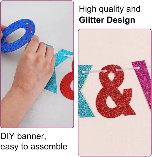 Vista 2 de 116 piezas de letras de la A a la Z DIY Banner personalizado Colorido