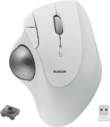 Vista 15 de ELECOM Diseño ergonómico y cómodo Trackball IST Bluetooth 5.3, seguimiento suave con rodamiento de bolas rubí, bola de 1.41 pulgadas, control