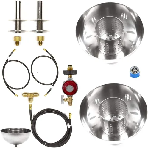 Vista 9 de Kit completo LP básico para parrillada con quemador de acero inoxidable 316