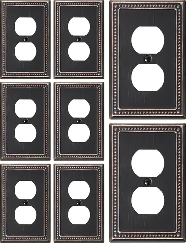 Vista 44 de Paquete de 2 cubiertas de placa de interruptor de luz de doble palanca, cubiertas decorativas de placa de doble interruptor Pearls, placa de pared