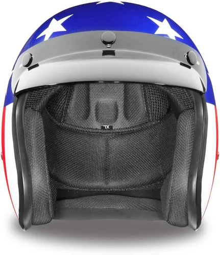 Vista 2 de Daytona Helmets Casco de motocicleta de cara abierta de 3/4 – Aprobado por DOT [Capitán América] [S]