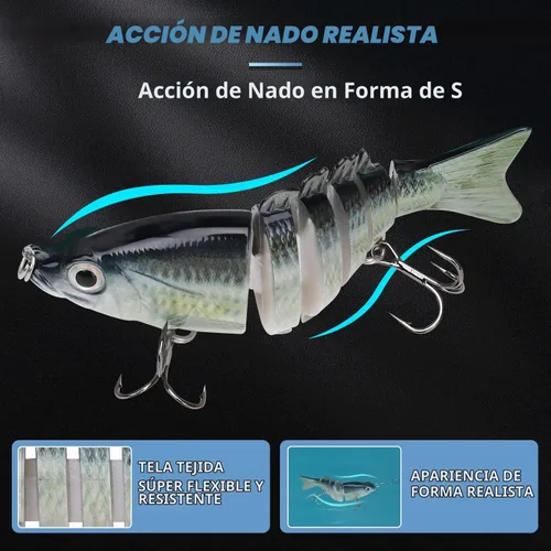 Vista 4 de GOTOUR Jointed Swimbaits, Easy Catch Fishing Lures for Bass Trout Crappie B2-3.2"-0.4oz