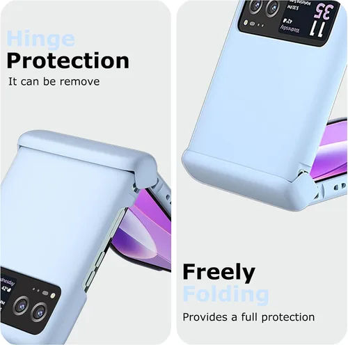 Vista 3 de Funda para Motorola Razr 2023 y protector de cámara trasera, funda delgada para teléfono con protector de bisagra, resistente a los arañazos, funda