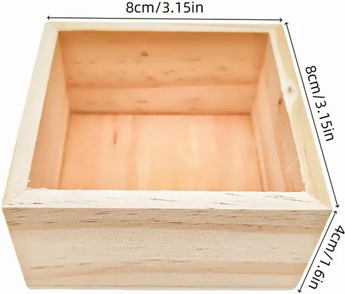 Vista 3 de Anktily 4 Pack Cajas Organizadoras de Almacenamiento de Madera para Manualidades Sin Acabar, Caja de Madera Cuadrada Pequeña de 3 x 3 x 1.6