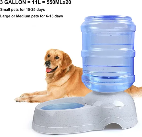 Vista 6 de Estación dispensadora de agua para mascotas – 3 galones/11L reabastecimiento de agua para mascotas para perros grandes, gatos, animales, fuente