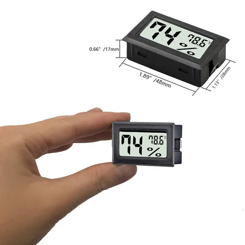 Vista 2 de Paquete de 6 mini termómetro digital higrómetro, medidor de temperatura y humedad en interiores, monitor Fahrenheit (℉) para el hogar, invernadero