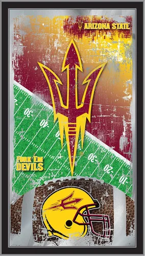 Vista 109 de Espejo de fútbol Appalachian State de 15" x 26" por Holland Bar Stool Company Appalachian State University