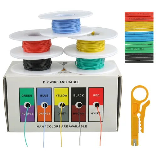 Vista 13 de BOJACK Alambre de silicona de calibre 10 de 10 pies rojo y 10 pies negro flexible 10 AWG alambre de cobre trenzado (paquete de 1 par)
