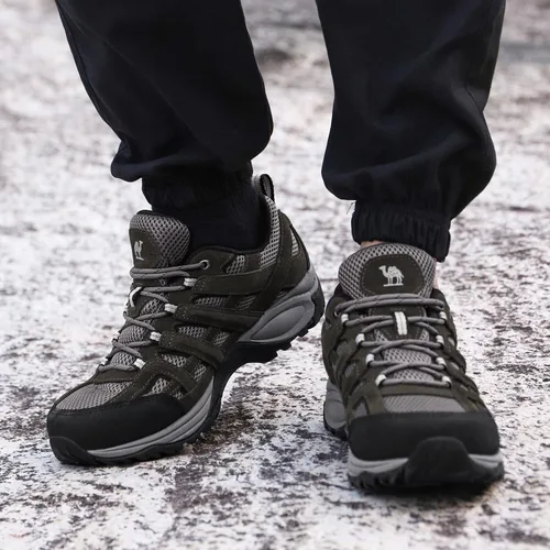 Vista 6 de CAMELSPORTS Zapatos de senderismo para hombre, transpirables, ligeros, zapatos de cuero para caminar, zapatos de senderismo y senderismo, talla 7 a