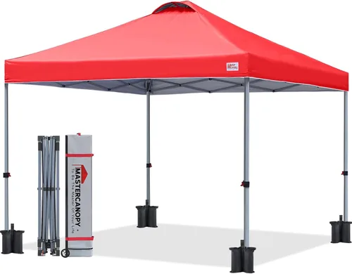 Vista 24 de MASTERCANOPY - Toldo plegable que incluye funda de transporte con ruedas, 4 bolsas de arena de contrapeso y 4 estacas