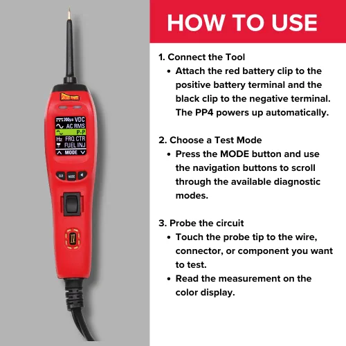 Vista 5 de Power Probe IV - [Herramienta de prueba de diagnóstico automotriz, medidor de voltios digital, resistencia de corriente CA/CC, probador de circuito]