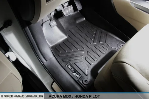 Vista 2 de SMARTLINER Juego de tapetes de piso de ajuste personalizado de 2 filas compatibles con Acura MDX 2014-2020