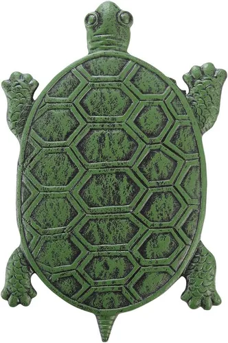 Vista 4 de MDLUU Paquete de 3 escalones de tortuga, losa de hierro fundido, piedra decorativa de tortuga para pasarela de jardín, cama de flores
