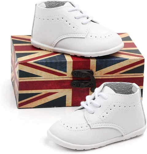 Vista 5 de Meckior Mocasines clásicos de piel sintética para niños y niñas zapatos de vestir Oxford para niños y niñas zapatos de vestir planos para caminar