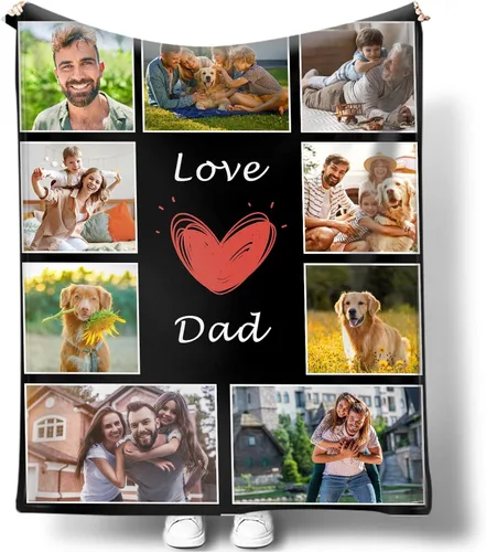 Vista 15 de Mantas personalizadas con fotos para mujeres y hombres, regalos de cumpleaños conmemorativos, manta personalizada de franela suave con mis propias