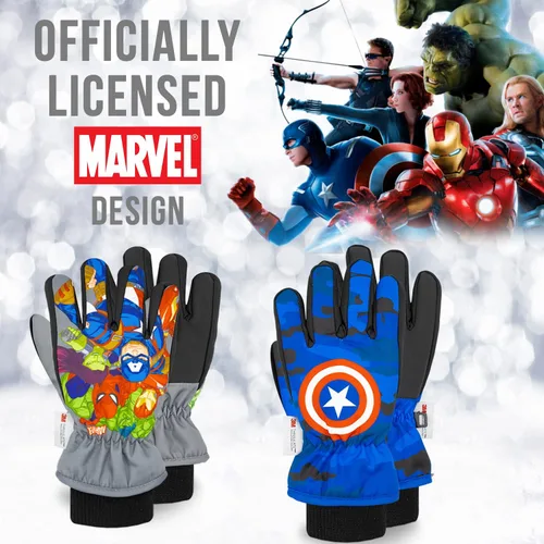 Vista 6 de Spiderman - Guantes de nieve para niños, guantes de hombre araña, guantes impermeables Thinsulate 3M, guantes de invierno para niños