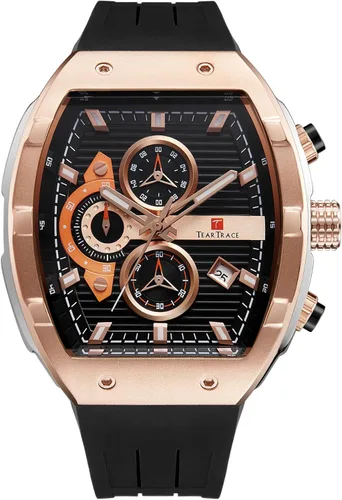 Vista 10 de Watches for Men Original Analog Quartz Waterproof Sport Mens Watches Tonneau Chronograph Luminous Fashion Unique Casual Watch with Silicone Strap