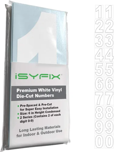 Vista 31 de iSYFIX Calcomanías de Números de Vinilo Verde Manzana – 1.5 Pulgadas Autoadhesivas (2 Juegos) – Calcomanía Premium Troquelada y Pre-espaciada