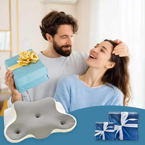 Vista 8 de DWCN Almohada cervical para aliviar el dolor de cuello y hombros, gel refrescante, soporte de espuma viscoelástica para dormir de lado, espalda Gris