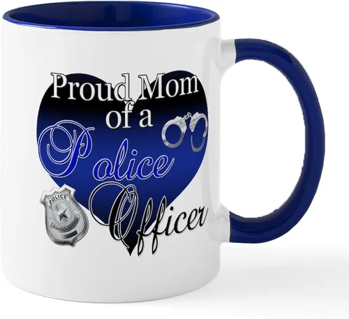 Vista 22 de CafePress Taza de café de cerámica de 11 oz (11.0 fl oz) de Police Mom