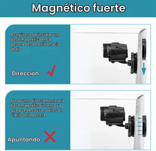 Vista 3 de AQQA Wave Maker, bomba de circulación de acuario 530GPH