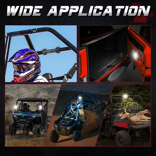 Vista 6 de OFFROADTOWN UTV - Luz interior universal para montaje en barra enrollable, luz LED cúpula, luz de jaula enrollable de luz de cortesía, luz superior