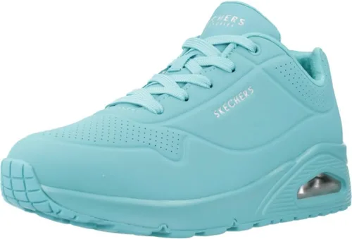 Vista 27 de Skechers Tenis UNO Stand on Air para mujer Tenis casuales, plantilla de espuma viscoelástica refrigerada por aire, amortiguación visible de Rojo