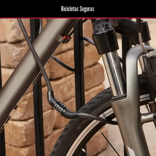 Vista 6 de Master Lock Cable de bloqueo de bicicleta con combinación Negro, 8143D